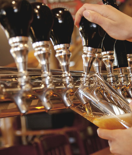 Pouring a Pint at the Bull's Head